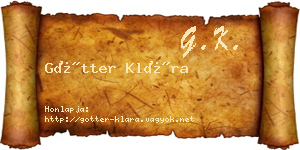 Götter Klára névjegykártya